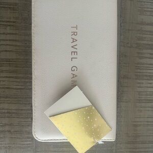 White Travel Game Set with Gold Accents